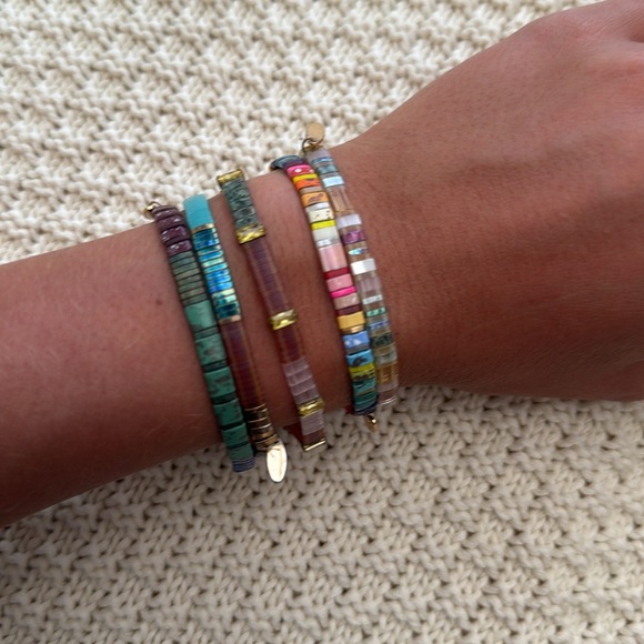 Anthropologie Colorful Chiclet Stretch Bracelet - Picture 3 of 3